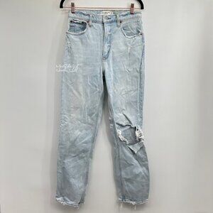 Abercrombie & Fitch The 90's Straight Ultra High Rise Distressed Jeans Size 27